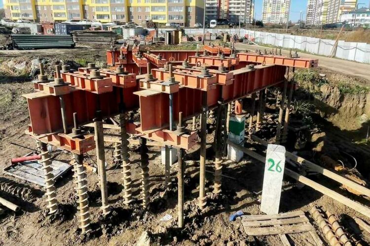 Одновременное испытание 4-х свай