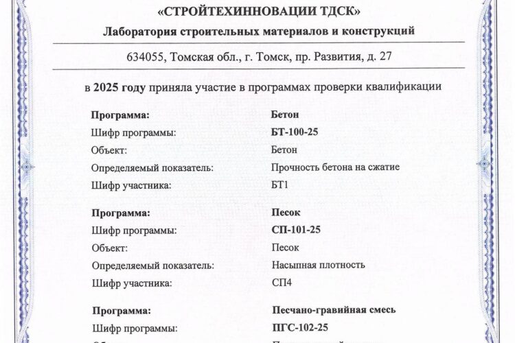 Межлабораторные сличительные испытания с ООО «БИОХИМПРИБОР-ТОМСК»